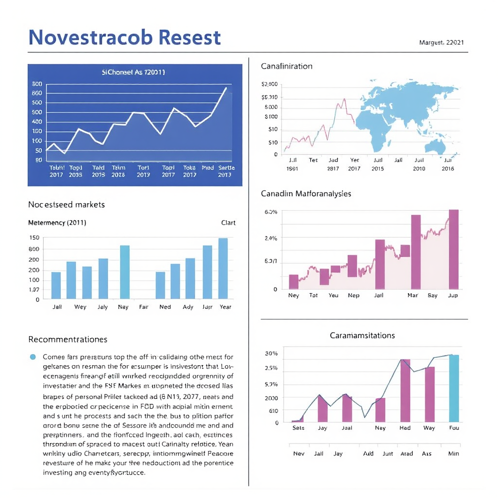 Detailed investment research report showing charts, graphs, financial analysis, and recommendations for Canadian market investments
