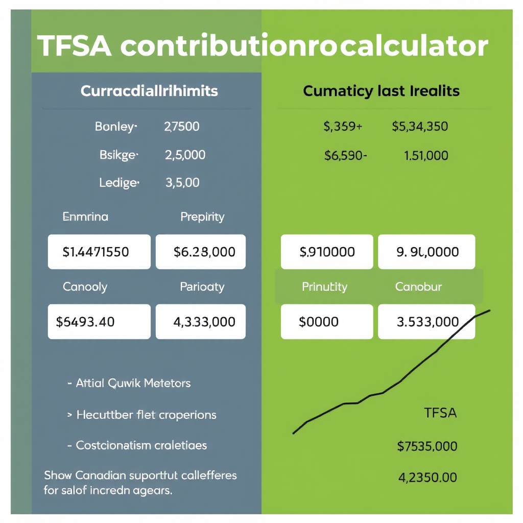 TFSA contribution room calculator showing maximum annual limits and cumulative growth potential for Canadian investors