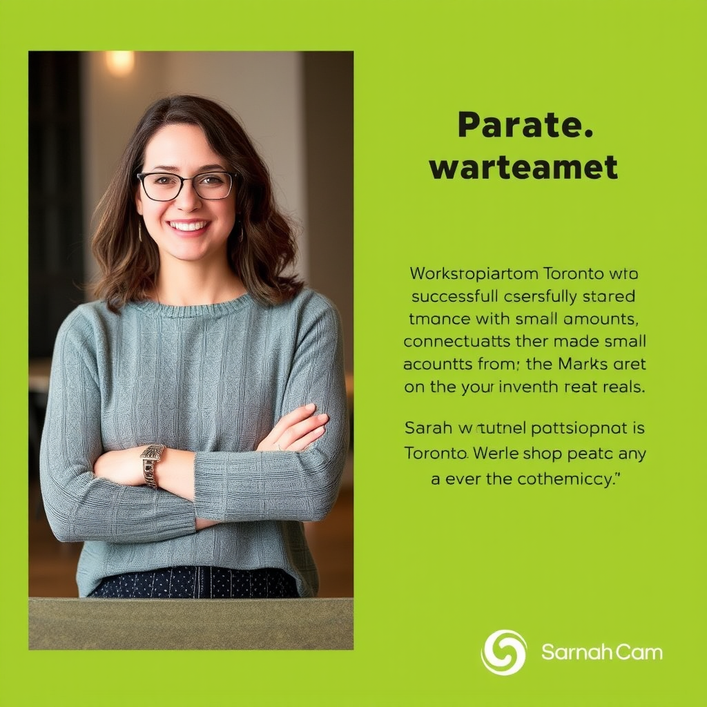 Sarah M., workshop participant from Toronto who successfully started investing with small amounts